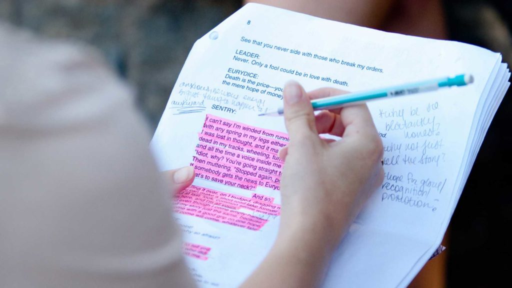 An actor annotating a script learning how to learn lines fast | FILMD